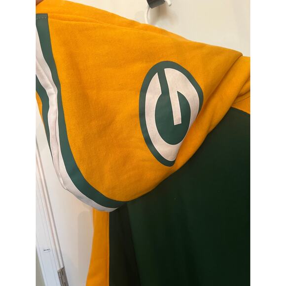 Reebok Men's Green Bay Packers Yellow & Green Long Sleeve Logo Hoodie XL Tall - Picture 7 of 8